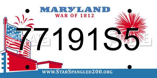 77191S5 Maryland License Plate