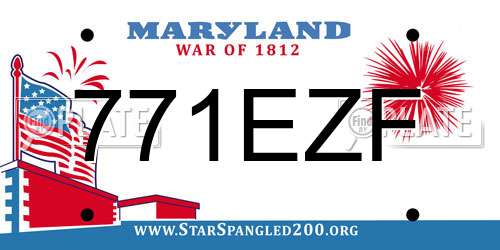 771EZF Maryland License Plate
