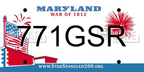 771GSR Maryland License Plate