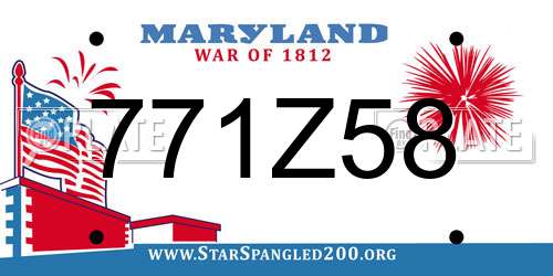 771Z58 Maryland License Plate