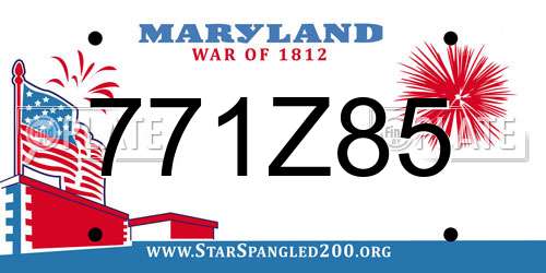 771Z85 Maryland License Plate