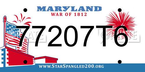 77207T6 Maryland License Plate