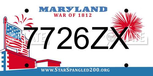 7726ZX Maryland License Plate