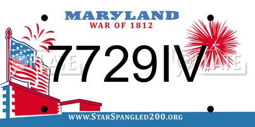 7729IV Maryland License Plate