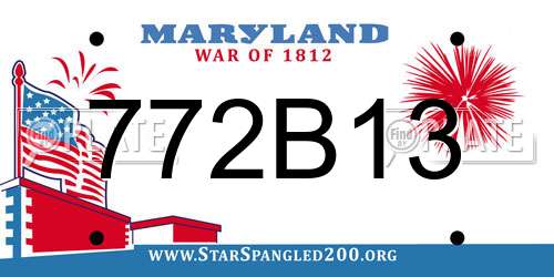 772B13 Maryland License Plate