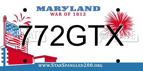 772GTX Maryland License Plate