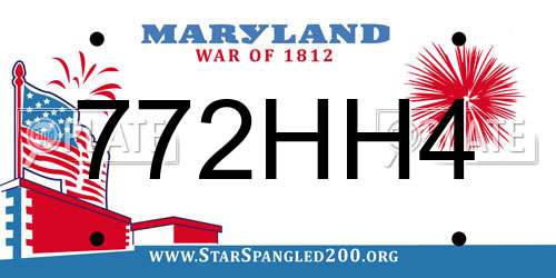 772HH4 Maryland License Plate