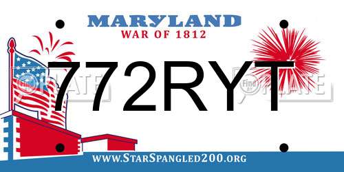 772RYT Maryland License Plate