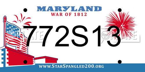 772S13 Maryland License Plate