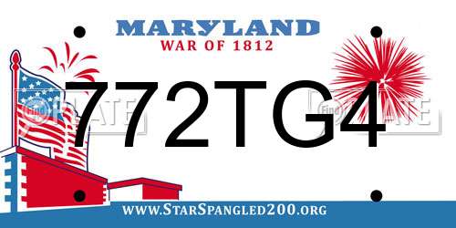 772TG4 Maryland License Plate