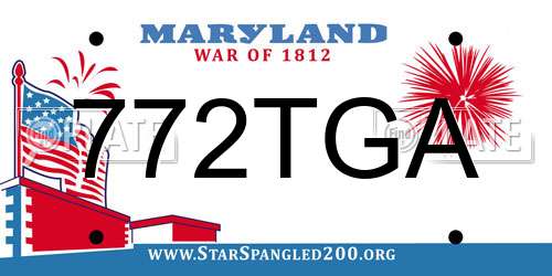 772TGA Maryland License Plate