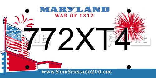 772XT4 Maryland License Plate