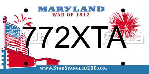 772XTA Maryland License Plate
