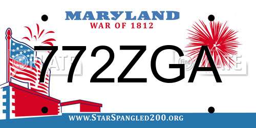 772ZGA Maryland License Plate