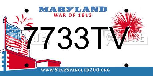 7733TV Maryland License Plate