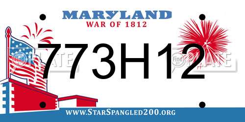 773H12 Maryland License Plate
