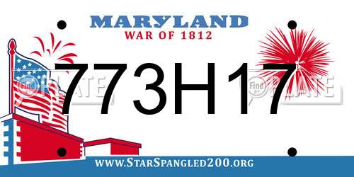 773H17 Maryland License Plate