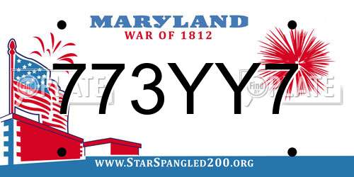 773YY7 Maryland License Plate