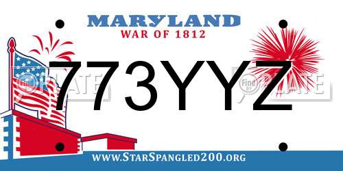 773YYZ Maryland License Plate