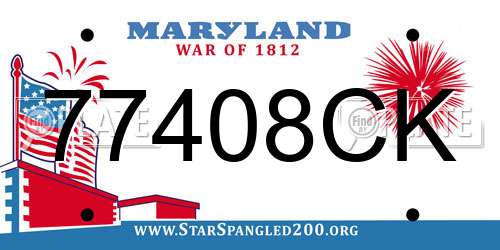 77408CK Maryland License Plate