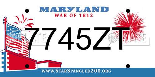 7745ZT Maryland License Plate