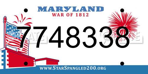 7748338 Maryland License Plate