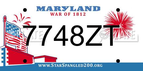 7748ZT Maryland License Plate