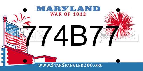 774B77 Maryland License Plate