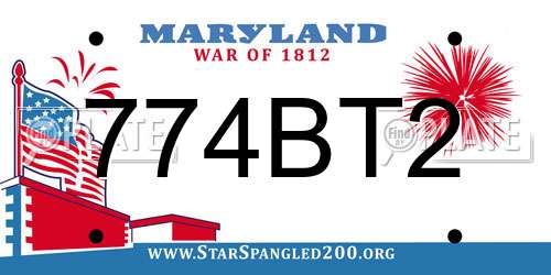 774BT2 Maryland License Plate