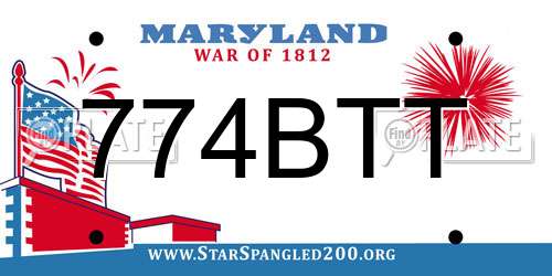 774BTT Maryland License Plate
