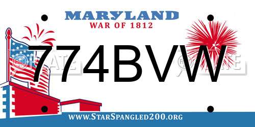 774BVW Maryland License Plate