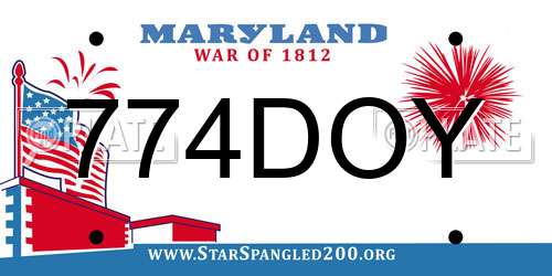 774DOY Maryland License Plate
