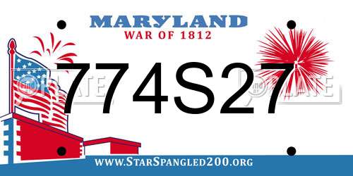774S27 Maryland License Plate