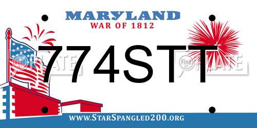 774STT Maryland License Plate