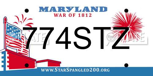 774STZ Maryland License Plate