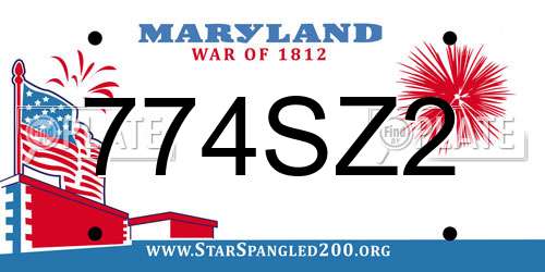 774SZ2 Maryland License Plate