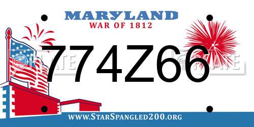 774Z66 Maryland License Plate