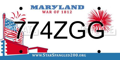 774ZGG Maryland License Plate