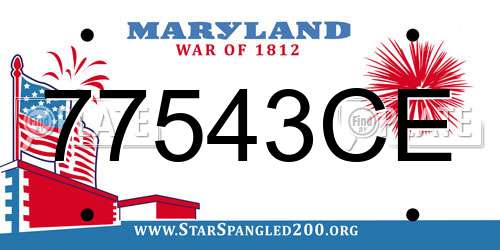 77543CE Maryland License Plate