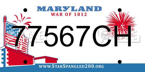 77567CH Maryland License Plate