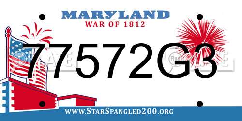 77572G3 Maryland License Plate