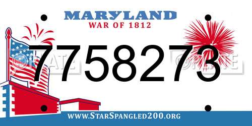 7758273 Maryland License Plate