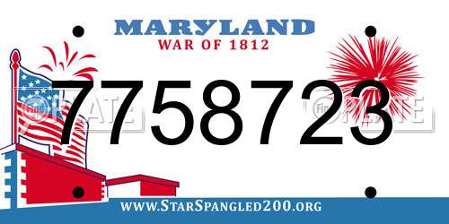 7758723 Maryland License Plate