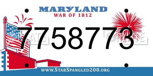 7758773 Maryland License Plate