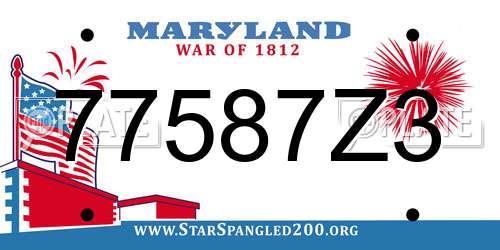 77587Z3 Maryland License Plate