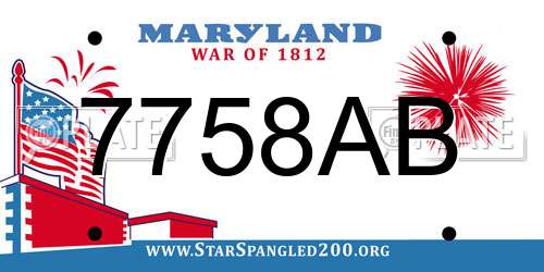 7758AB Maryland License Plate