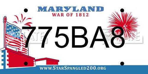 775BA8 Maryland License Plate