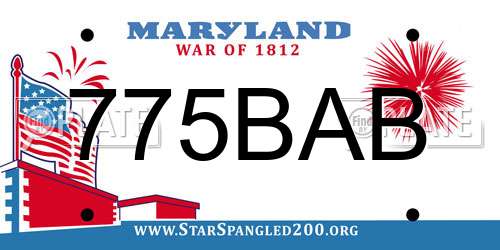 775BAB Maryland License Plate