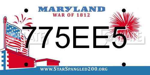 775EE5 Maryland License Plate