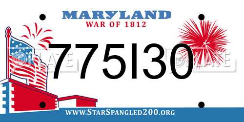 775I30 Maryland License Plate
